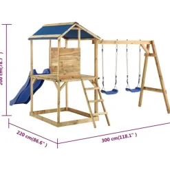 vidaXL Estructuras Para Juegos Al Aire Libre-Parque infantil de exterior madera de pino impregnada