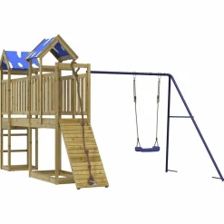 vidaXL Estructuras Para Juegos Al Aire Libre-Parque infantil de exterior madera de pino impregnada