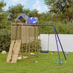 vidaXL Estructuras Para Juegos Al Aire Libre-Parque infantil de exterior madera de pino impregnada