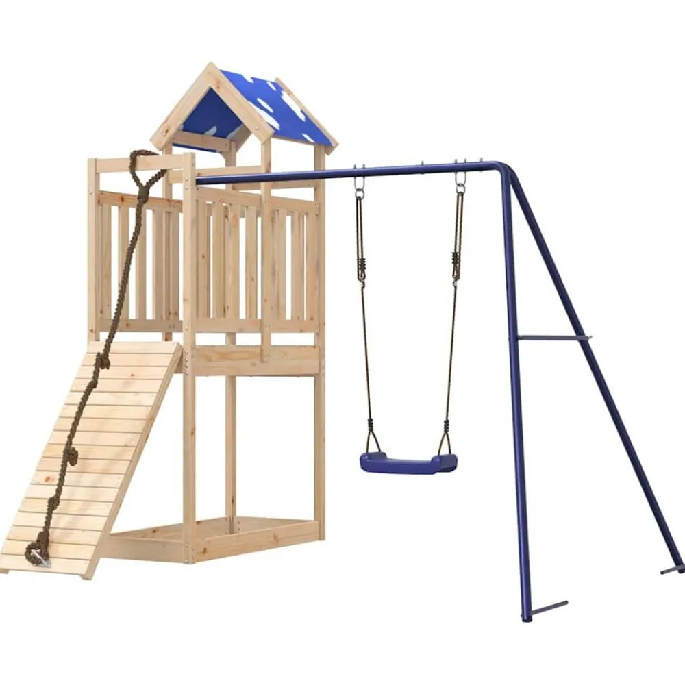 vidaXL Parque infantil de exterior de madera maciza de pino Sale
