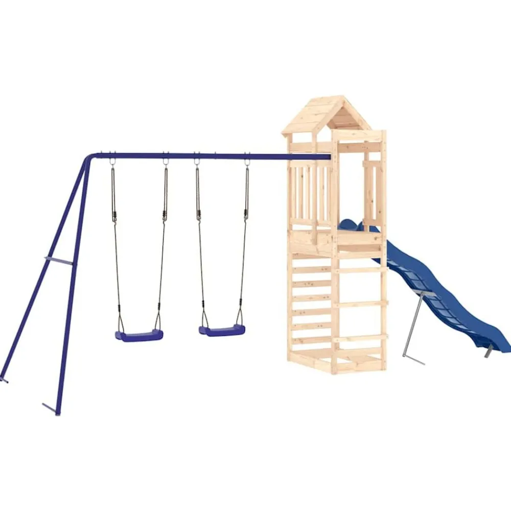 vidaXL Estructuras Para Juegos Al Aire Libre-Parque infantil de exterior madera maciza de pino