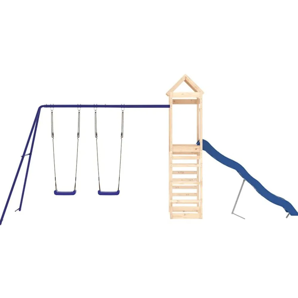vidaXL Estructuras Para Juegos Al Aire Libre-Parque infantil de exterior madera maciza de pino