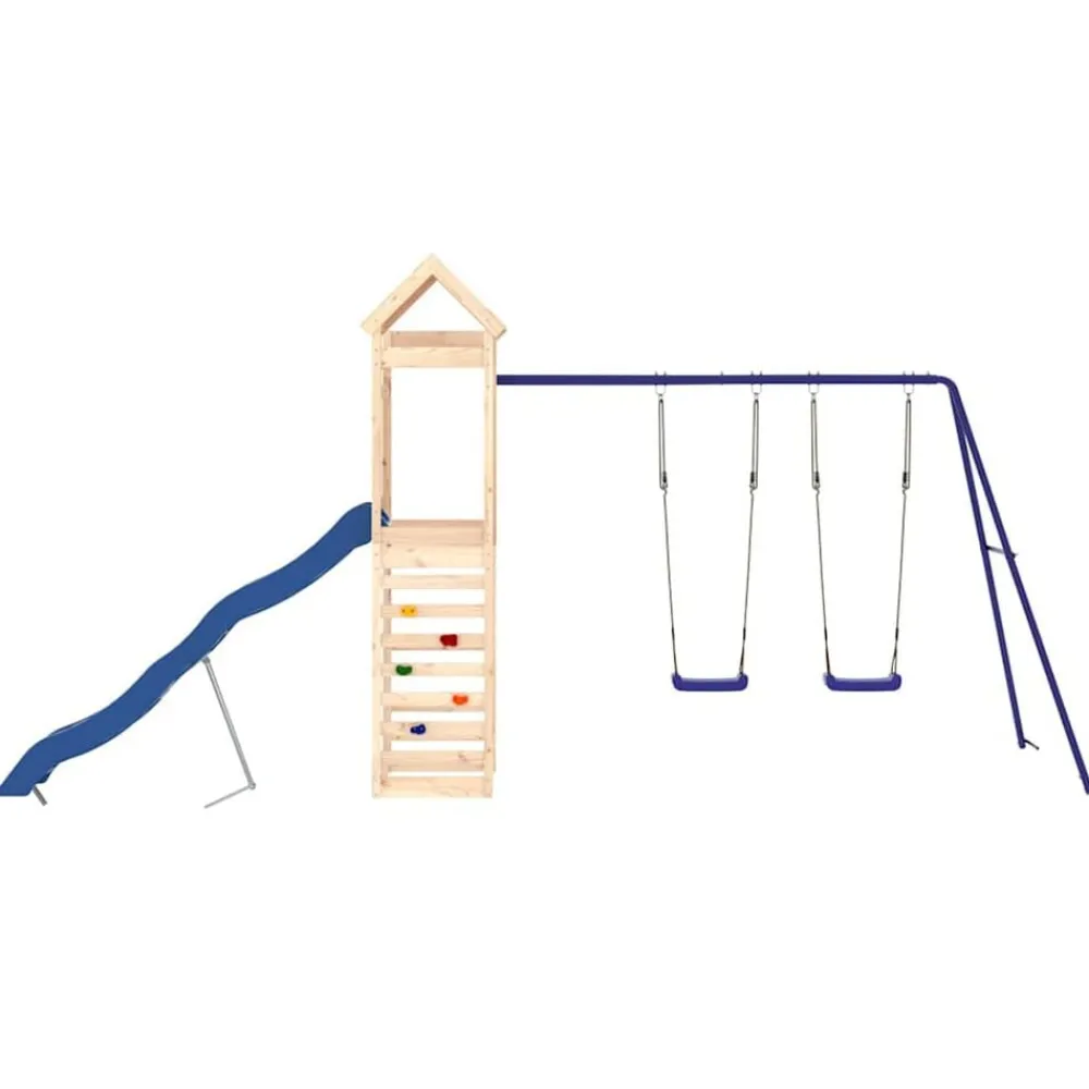 vidaXL Estructuras Para Juegos Al Aire Libre-Parque infantil de exterior madera maciza de pino
