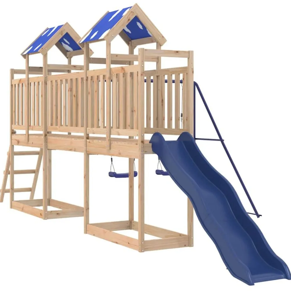 vidaXL Estructuras Para Juegos Al Aire Libre-Parque infantil de exterior de madera maciza de pino