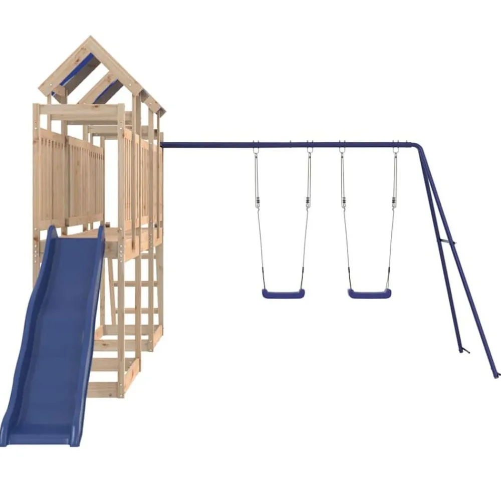 vidaXL Estructuras Para Juegos Al Aire Libre-Parque infantil de exterior de madera maciza de pino