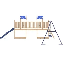 vidaXL Estructuras Para Juegos Al Aire Libre-Parque infantil de exterior de madera maciza de pino