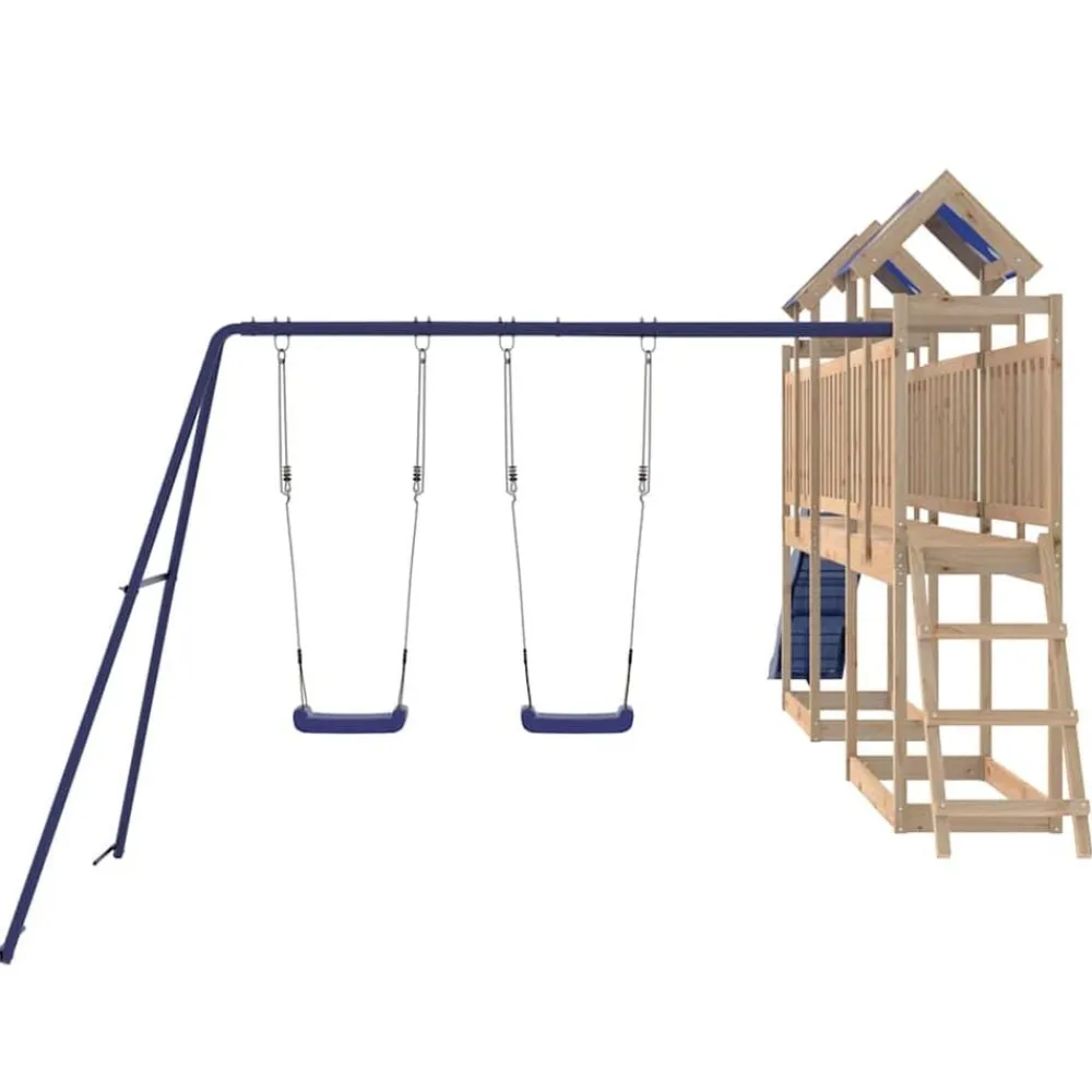 vidaXL Estructuras Para Juegos Al Aire Libre-Parque infantil de exterior de madera maciza de pino