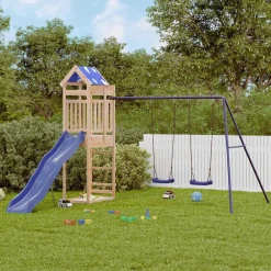 vidaXL Estructuras Para Juegos Al Aire Libre-Parque infantil de exterior de madera maciza de pino