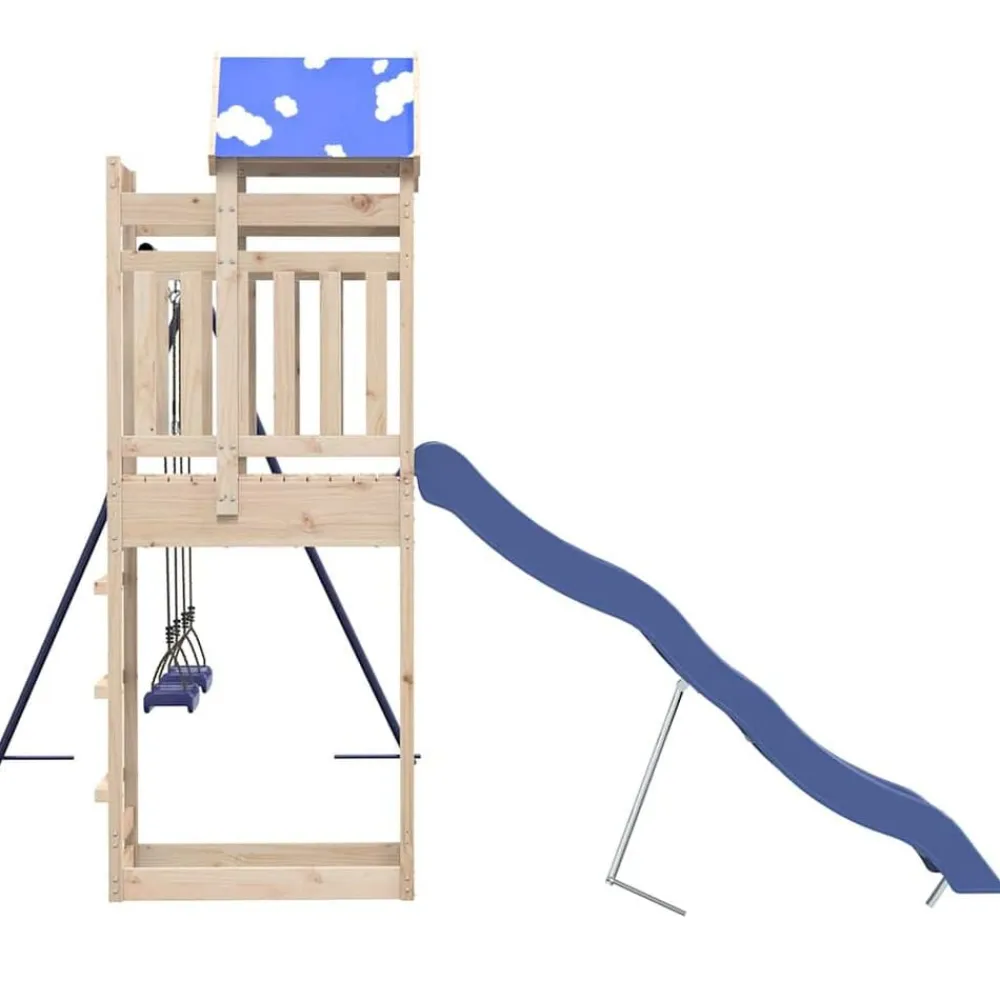 vidaXL Estructuras Para Juegos Al Aire Libre-Parque infantil de exterior de madera maciza de pino