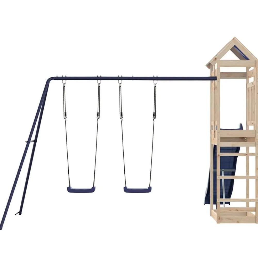 vidaXL Estructuras Para Juegos Al Aire Libre-Parque infantil de exterior de madera maciza de pino
