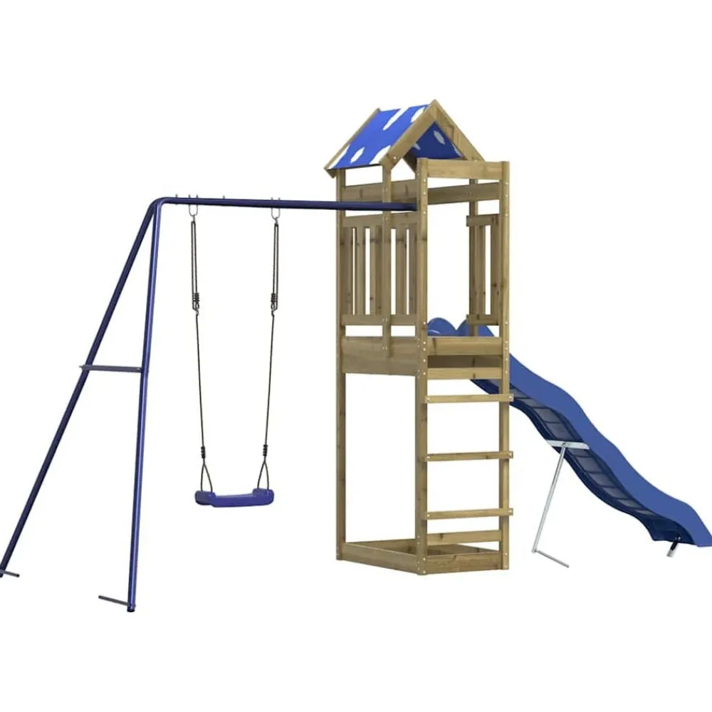 vidaXL Estructuras Para Juegos Al Aire Libre-Parque infantil de exterior madera de pino impregnada