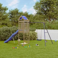 vidaXL Estructuras Para Juegos Al Aire Libre-Parque infantil de exterior madera de pino impregnada