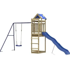 vidaXL Estructuras Para Juegos Al Aire Libre-Parque infantil de exterior madera de pino impregnada