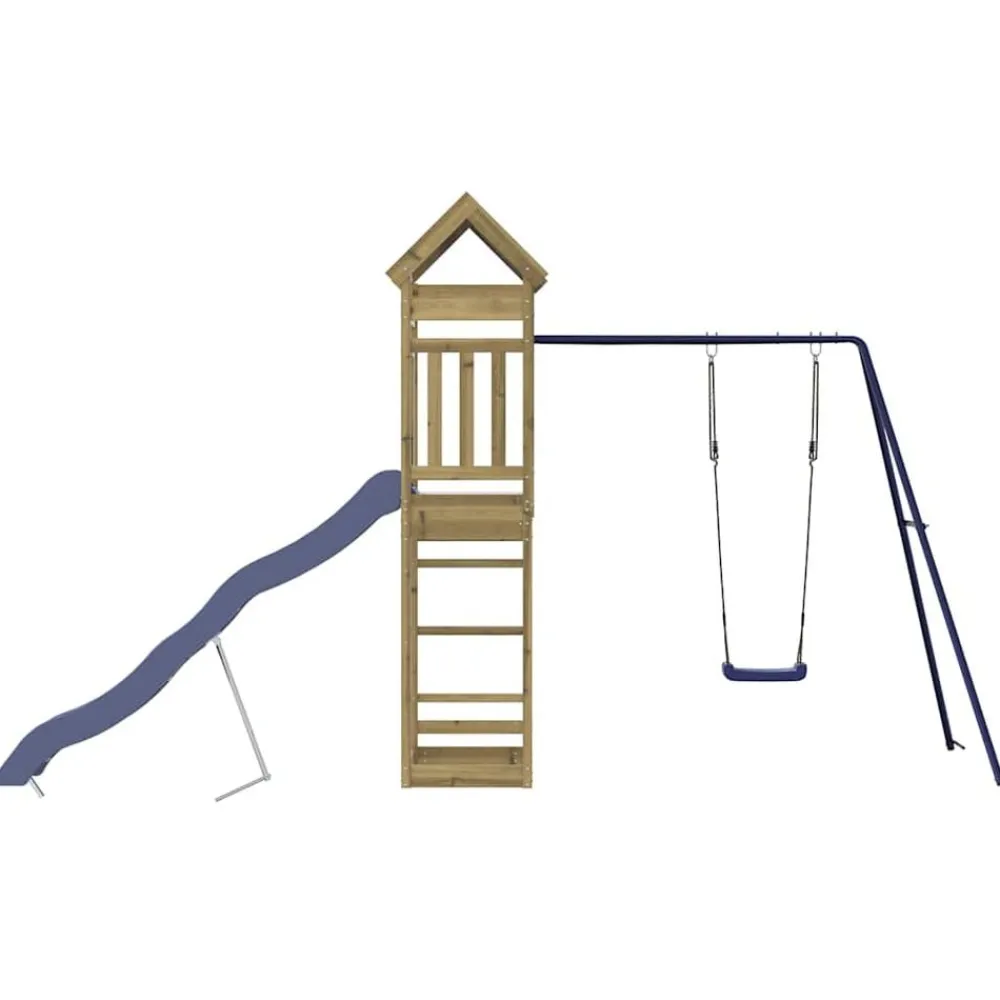vidaXL Estructuras Para Juegos Al Aire Libre-Parque infantil de exterior madera de pino impregnada