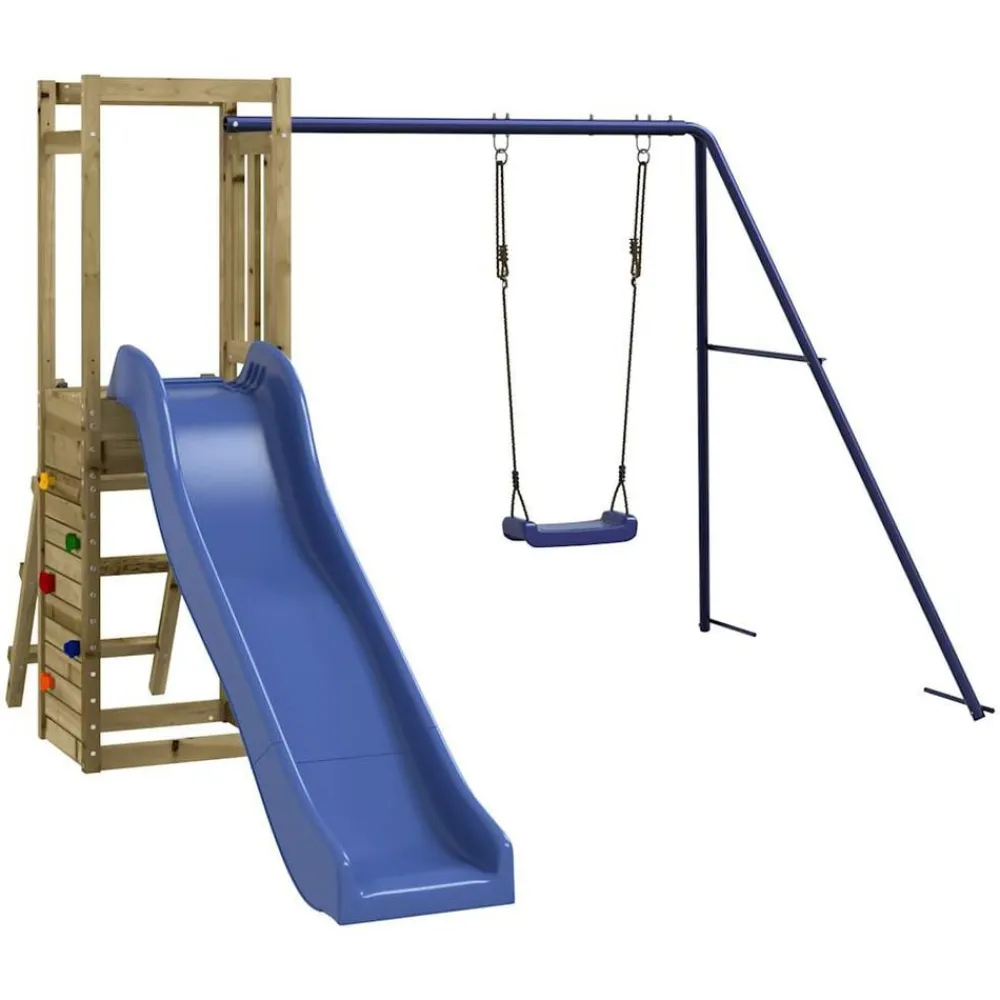 vidaXL Estructuras Para Juegos Al Aire Libre-Parque infantil de exterior madera de pino impregnada