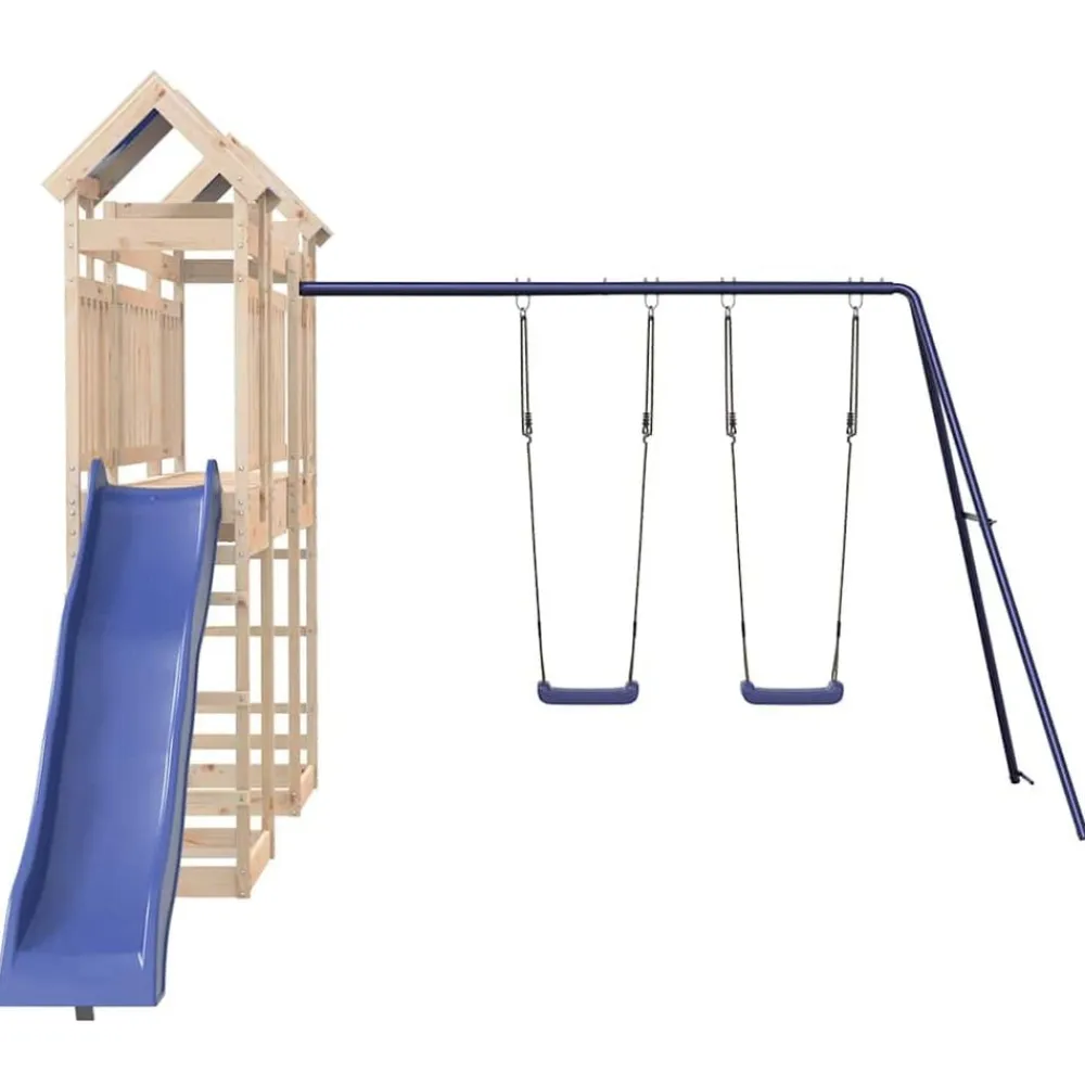 vidaXL Parque infantil de exterior de madera maciza de pino Best