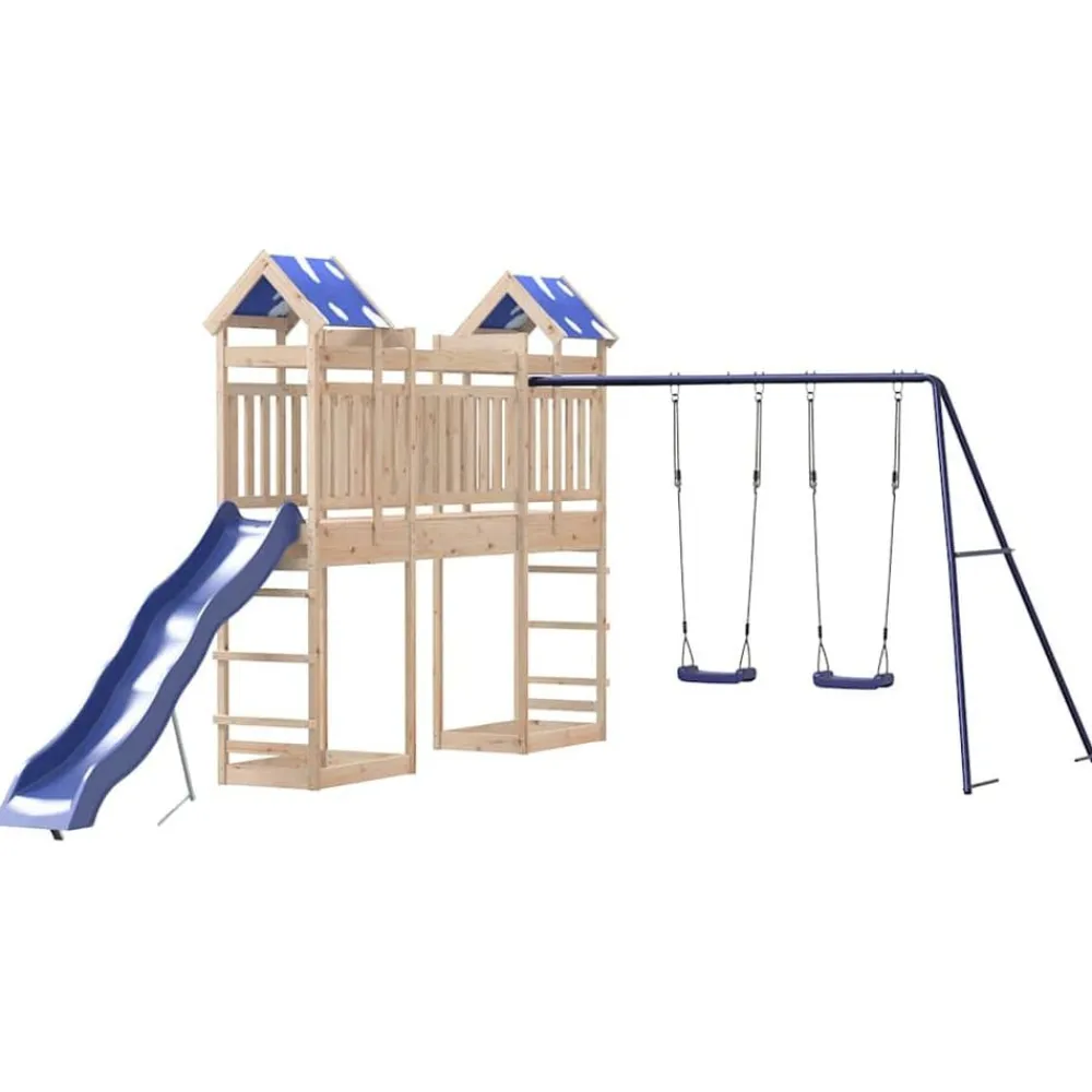 vidaXL Parque infantil de exterior de madera maciza de pino Best