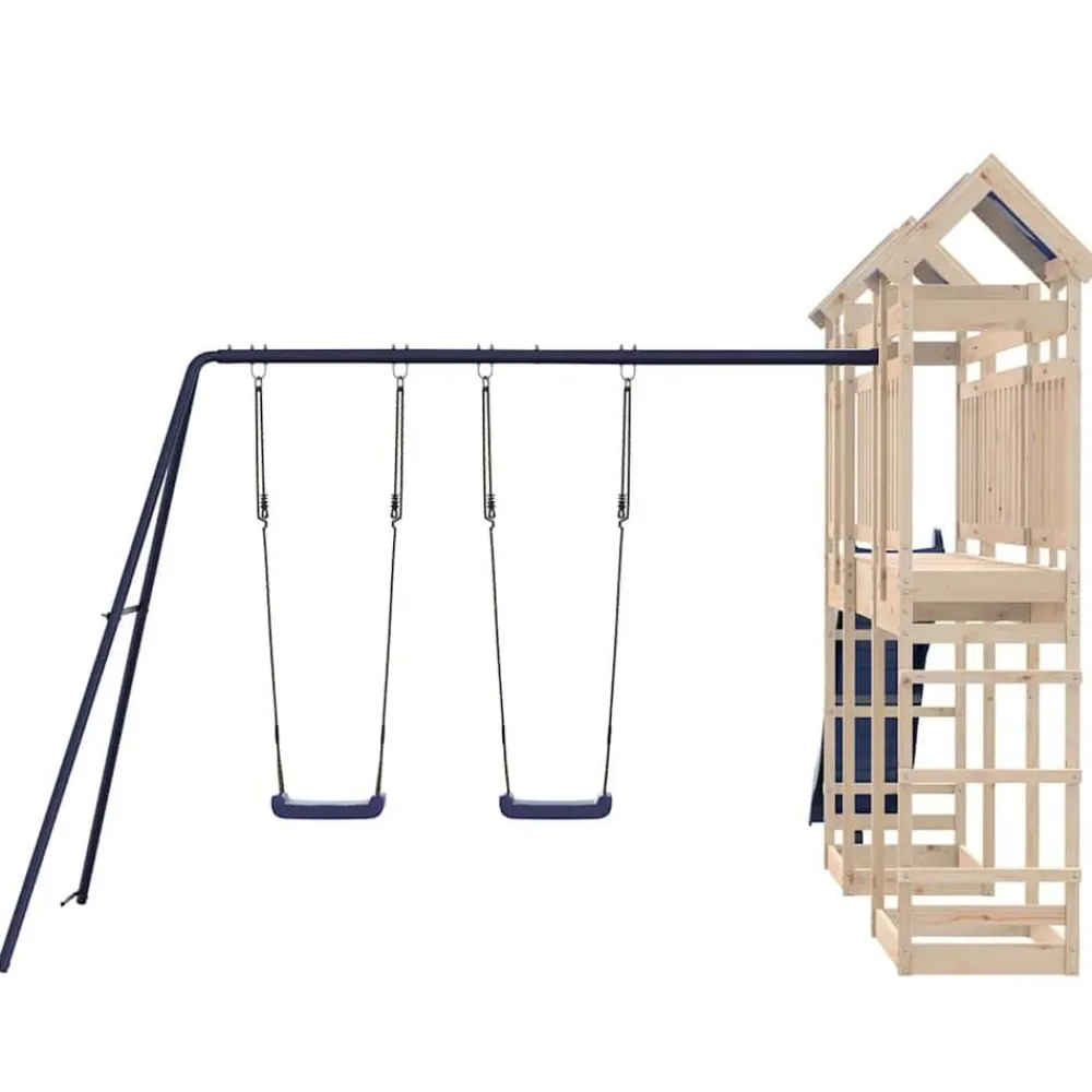 vidaXL Parque infantil de exterior de madera maciza de pino Best