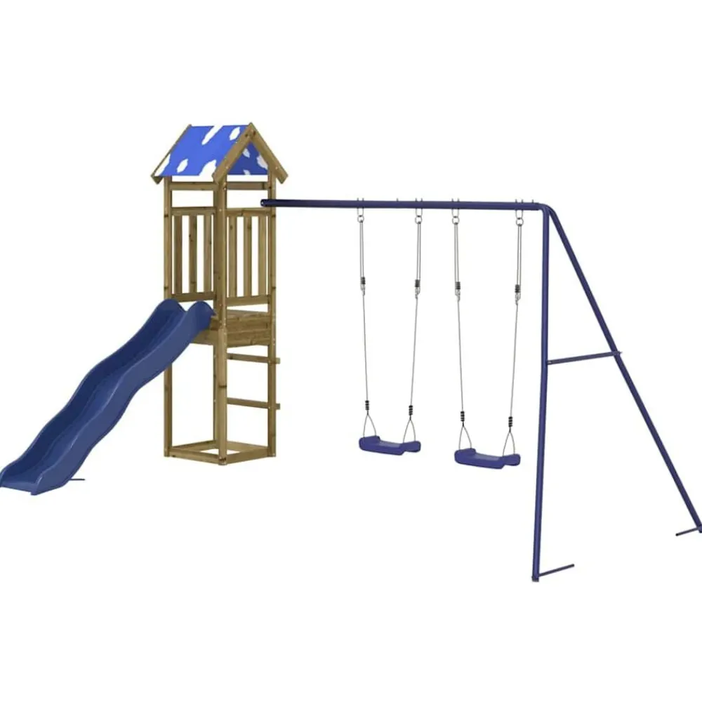 vidaXL Parque infantil de exterior madera de pino impregnada Clearance