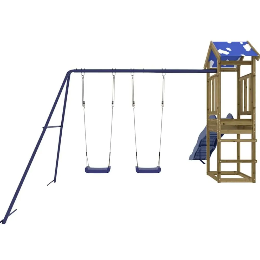 vidaXL Parque infantil de exterior madera de pino impregnada Clearance