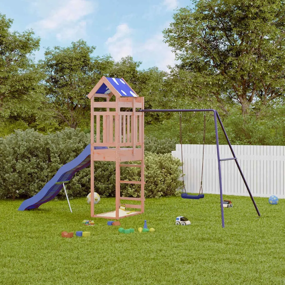 vidaXL Estructuras Para Juegos Al Aire Libre-Parque infantil de exterior madera maciza Douglas3156935