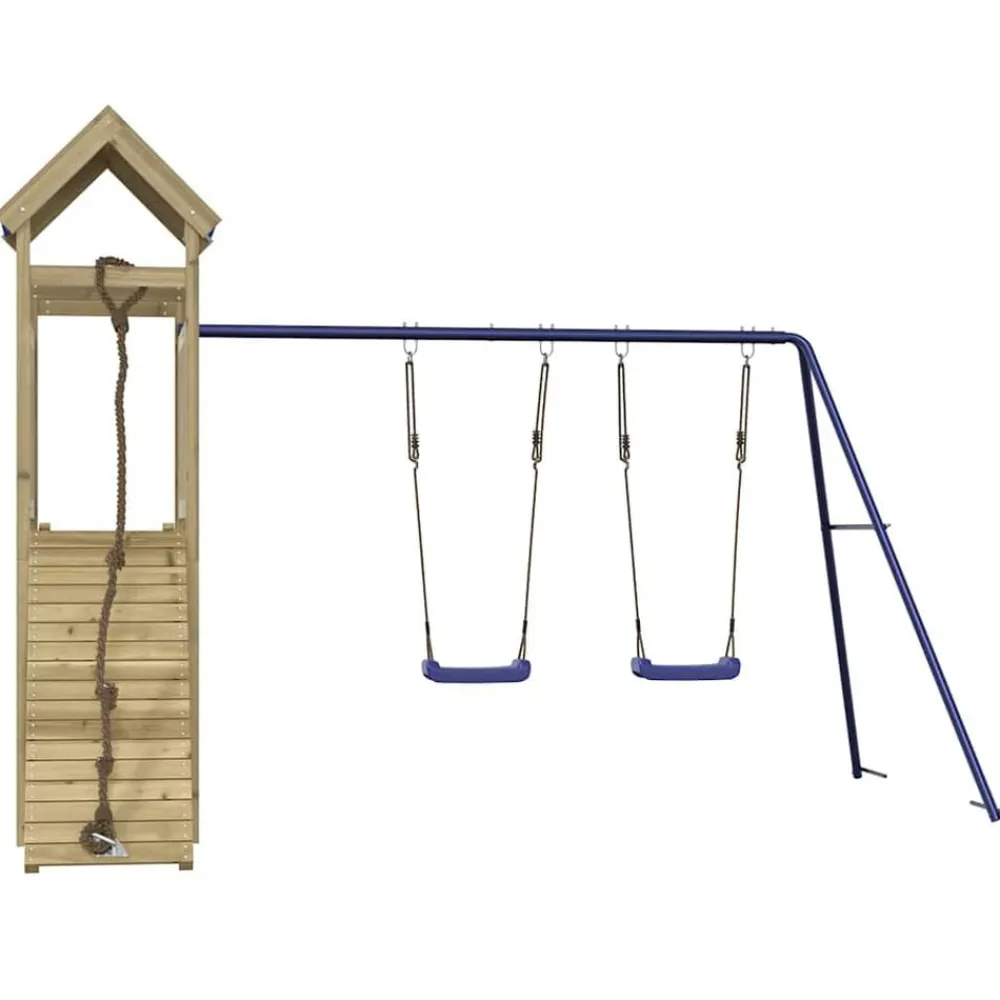 vidaXL Estructuras Para Juegos Al Aire Libre-Parque infantil de exterior madera de pino impregnada