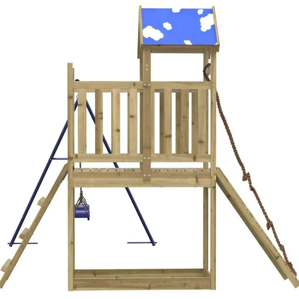 vidaXL Estructuras Para Juegos Al Aire Libre-Parque infantil de exterior madera de pino impregnada