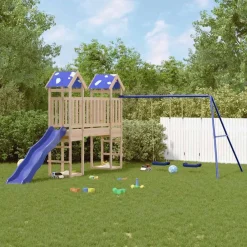 vidaXL Estructuras Para Juegos Al Aire Libre-Parque infantil de exterior de madera maciza de pino
