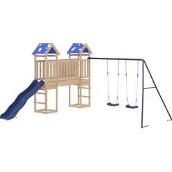 vidaXL Estructuras Para Juegos Al Aire Libre-Parque infantil de exterior de madera maciza de pino