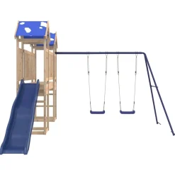 vidaXL Estructuras Para Juegos Al Aire Libre-Parque infantil de exterior de madera maciza de pino