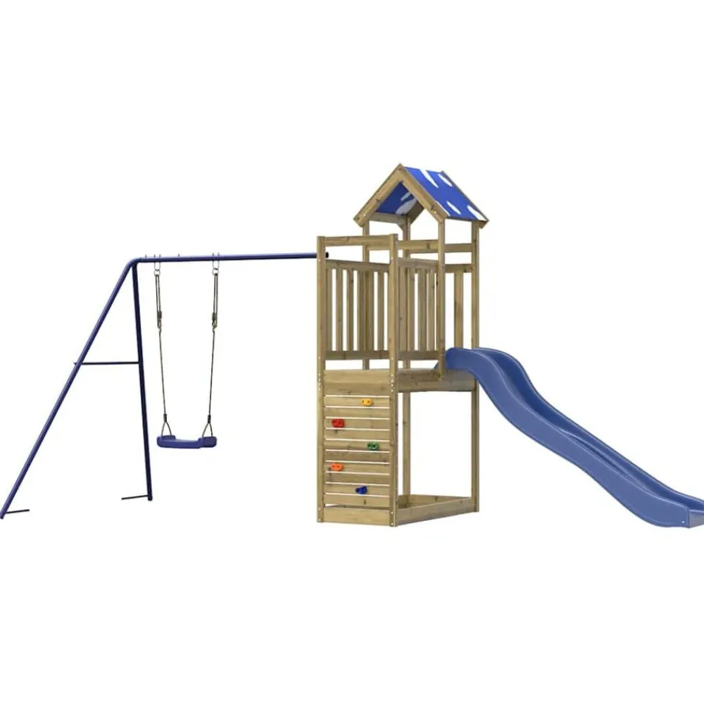 vidaXL Estructuras Para Juegos Al Aire Libre-Parque infantil de exterior madera de pino impregnada