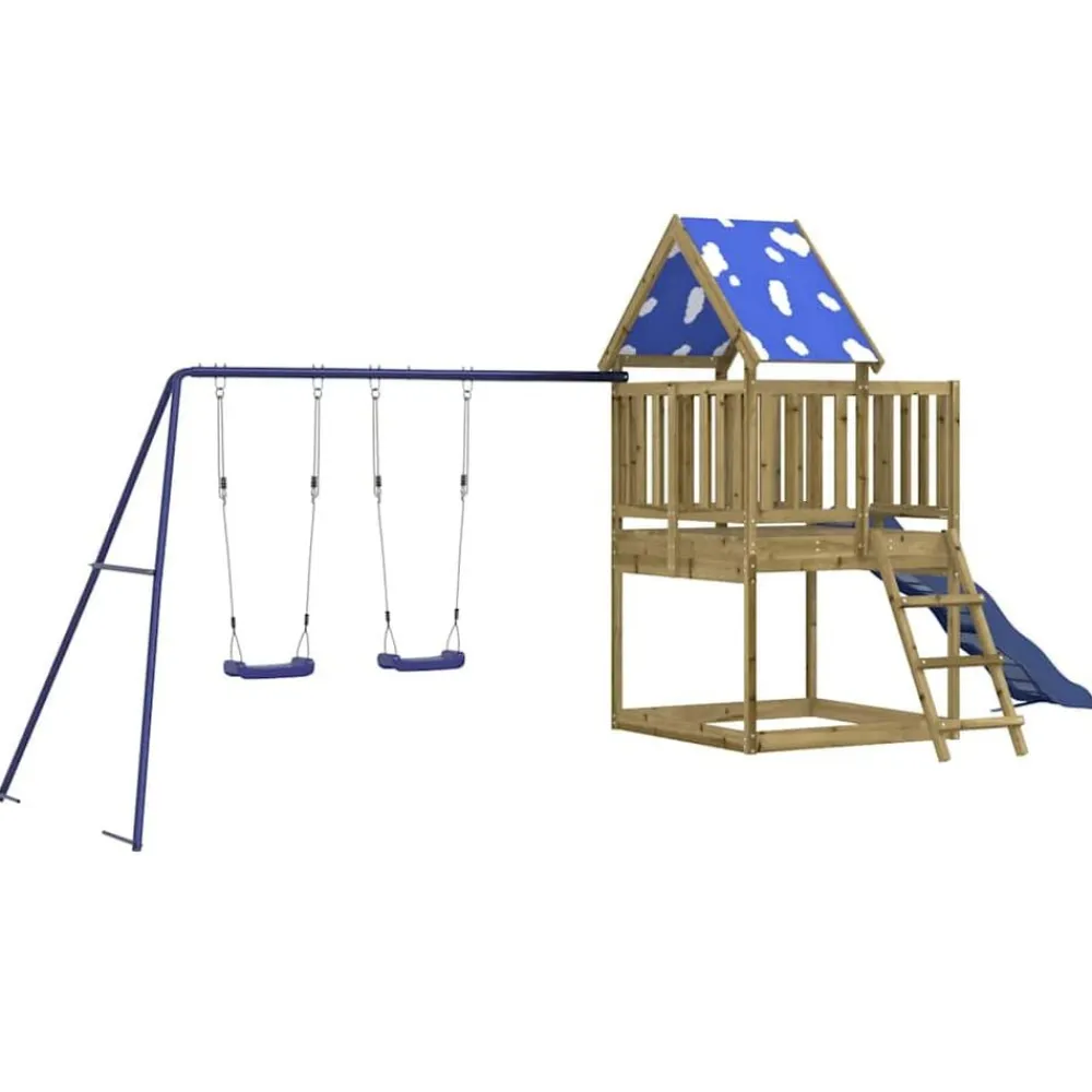 vidaXL Parque infantil de exterior madera de pino impregnada Outlet