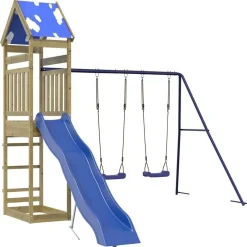 vidaXL Estructuras Para Juegos Al Aire Libre-Parque infantil de exterior madera de pino impregnada