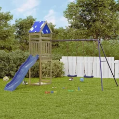 vidaXL Estructuras Para Juegos Al Aire Libre-Parque infantil de exterior madera de pino impregnada