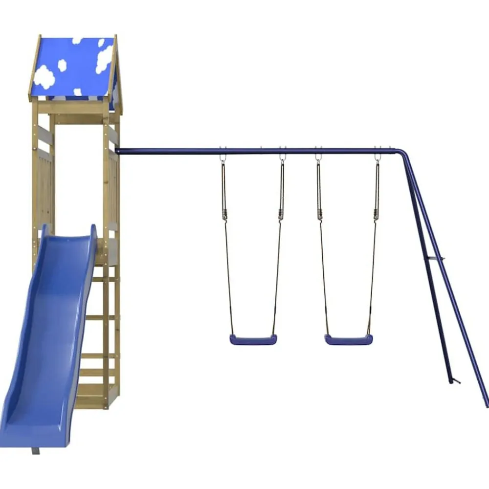 vidaXL Estructuras Para Juegos Al Aire Libre-Parque infantil de exterior madera de pino impregnada