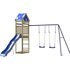 vidaXL Estructuras Para Juegos Al Aire Libre-Parque infantil de exterior madera de pino impregnada