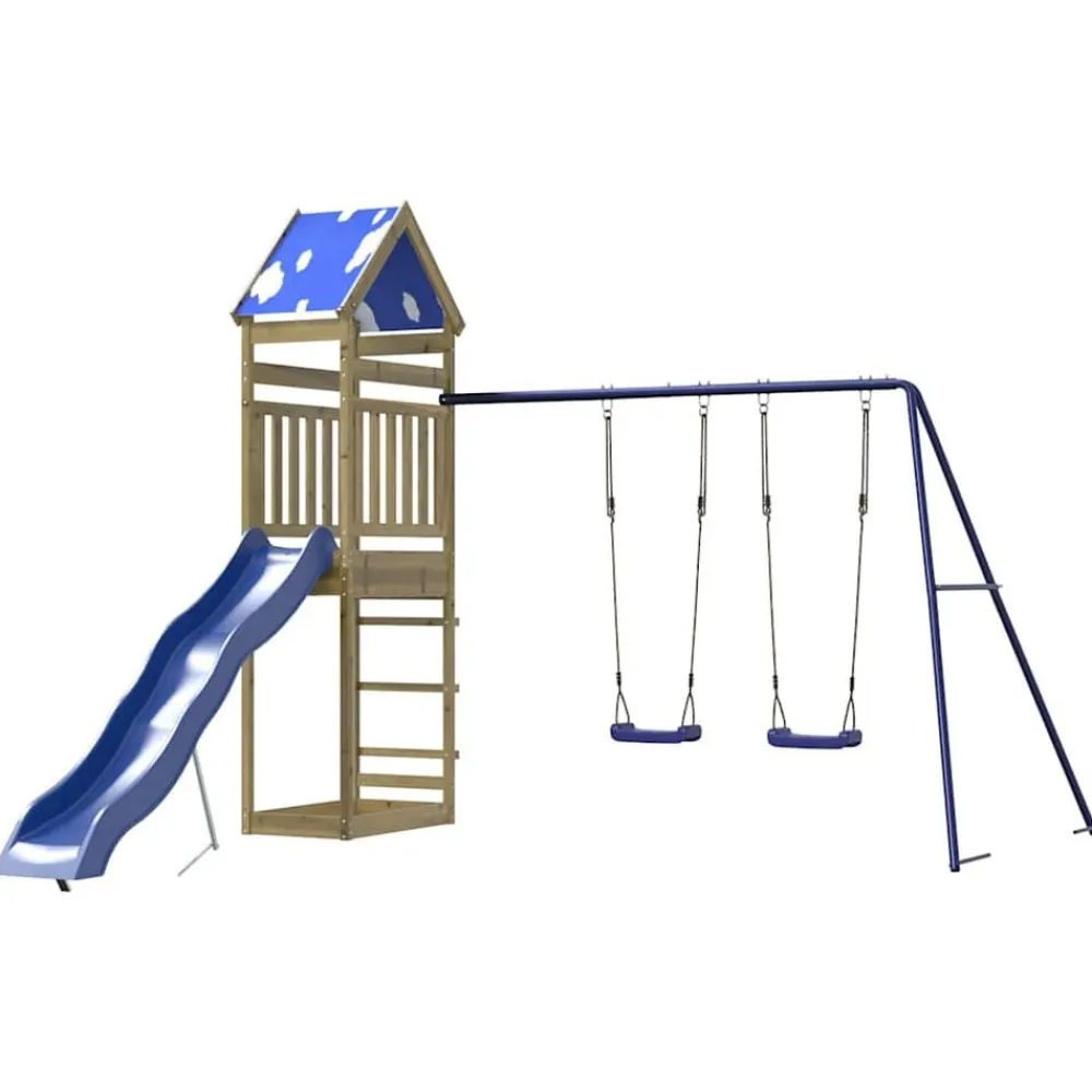 vidaXL Estructuras Para Juegos Al Aire Libre-Parque infantil de exterior madera de pino impregnada