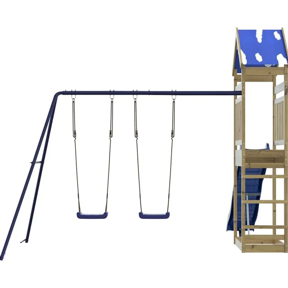 vidaXL Estructuras Para Juegos Al Aire Libre-Parque infantil de exterior madera de pino impregnada