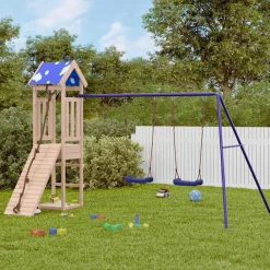 vidaXL Parque infantil de exterior de madera maciza de pino