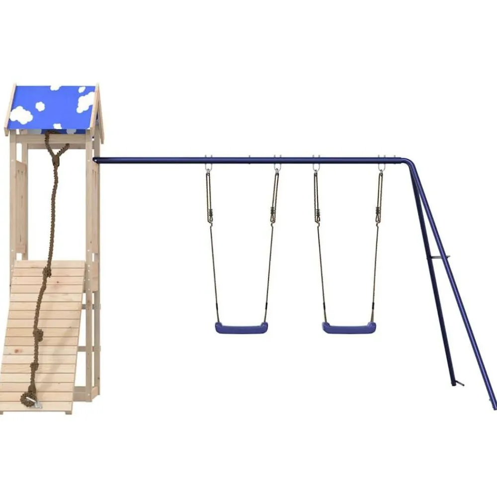 vidaXL Parque infantil de exterior de madera maciza de pino