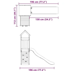 vidaXL Estructuras Para Juegos Al Aire Libre-Parque infantil de exterior madera maciza Douglas3156935