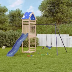 vidaXL Parque infantil de exterior de madera maciza de pino Hot