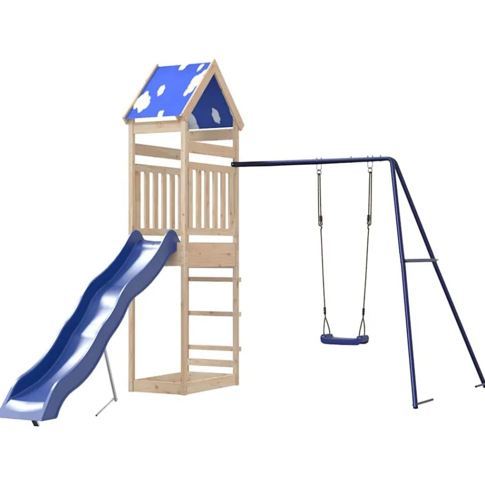 vidaXL Parque infantil de exterior de madera maciza de pino Hot