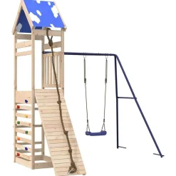 vidaXL Estructuras Para Juegos Al Aire Libre-Parque infantil de exterior de madera maciza de pino