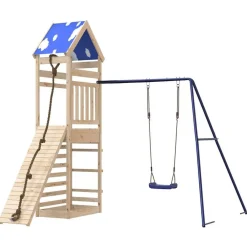 vidaXL Estructuras Para Juegos Al Aire Libre-Parque infantil de exterior de madera maciza de pino