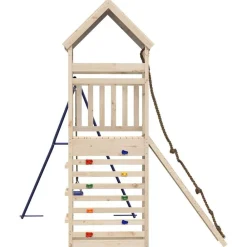 vidaXL Estructuras Para Juegos Al Aire Libre-Parque infantil de exterior de madera maciza de pino