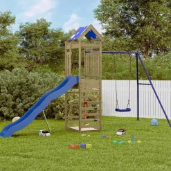 vidaXL Parque infantil de exterior madera de pino impregnada Hot
