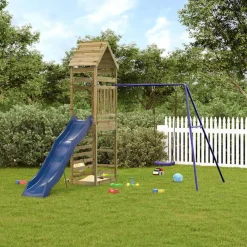 vidaXL Estructuras Para Juegos Al Aire Libre-Parque infantil de exterior madera de pino impregnada
