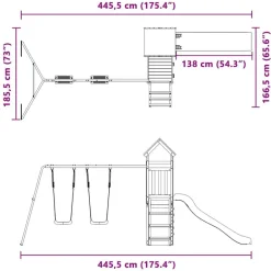 vidaXL Estructuras Para Juegos Al Aire Libre-Parque infantil de exterior madera maciza Douglas3156935