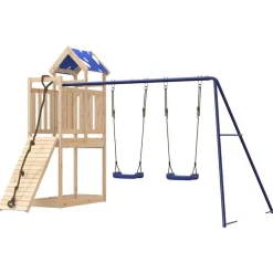 vidaXL Estructuras Para Juegos Al Aire Libre-Parque infantil de exterior de madera maciza de pino